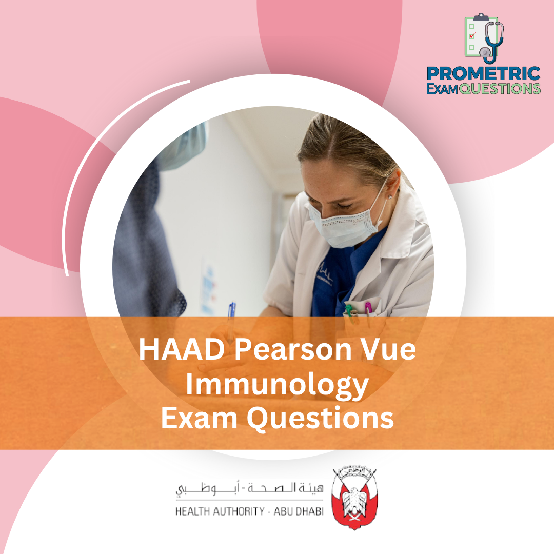 HAAD Pearson Vue Immunology Exam Questions
